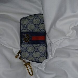 Gucci Navy and Scarlet GG Key Pouch